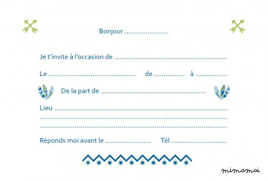 Cartes d'invitation tipi