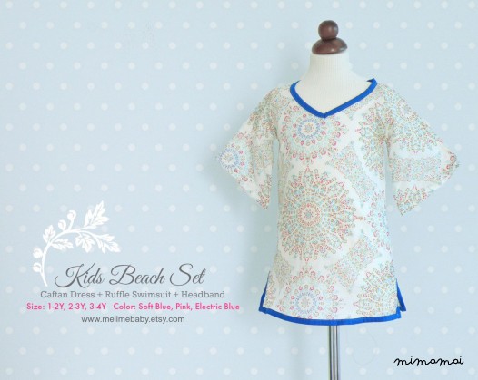 Girl Electric Blue Kaftan Dress