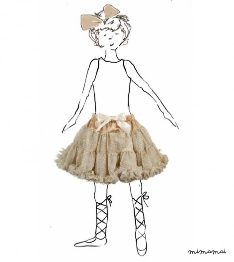 Girls Petticoat Tutu in Sparkly Gold