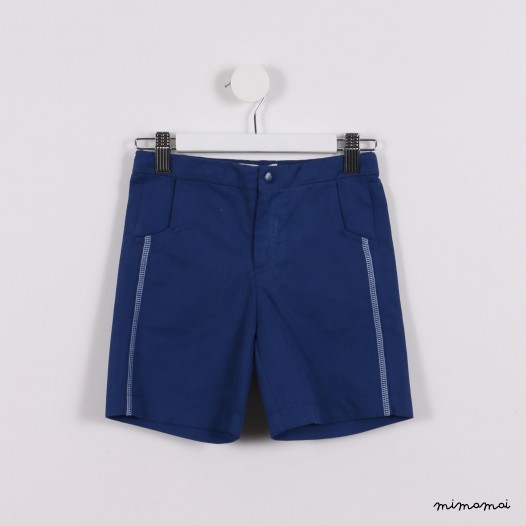 Contrast Stitching Shorts blue