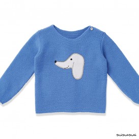 Pullover HUG ME DOG blue