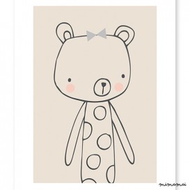 Affiche b&eacute;b&eacute; ourson &laquo; Caline &raquo;