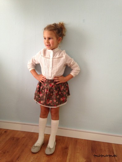 Girl ivory top, Toddler cotton top, Cotton top
