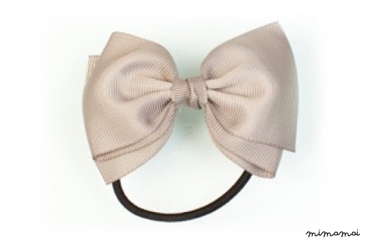 Medium Bow Ponytail Holder - Grey