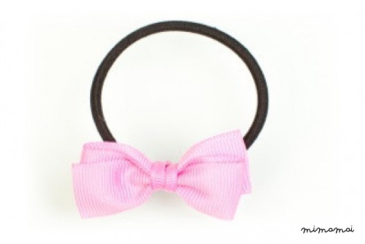Pair of Small Bows Ponytail Holders - Pink