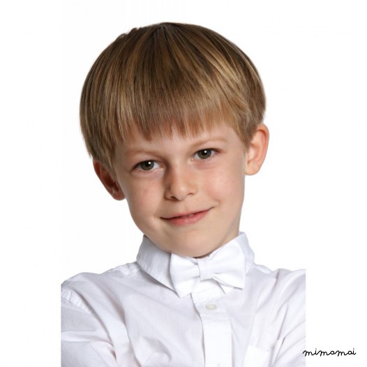 Child white bow tie, cotton satin