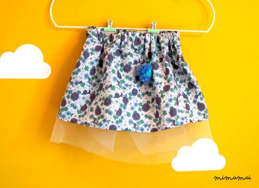 Blue and purple floral skirt
