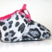 6-12 Months Slippers / Baby Shoes Lamb Leather Leopard Pink