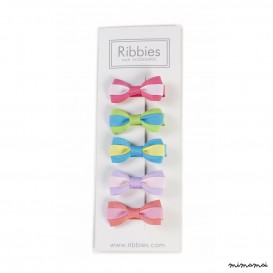 Set Of 5 Two Toned Hair Bows