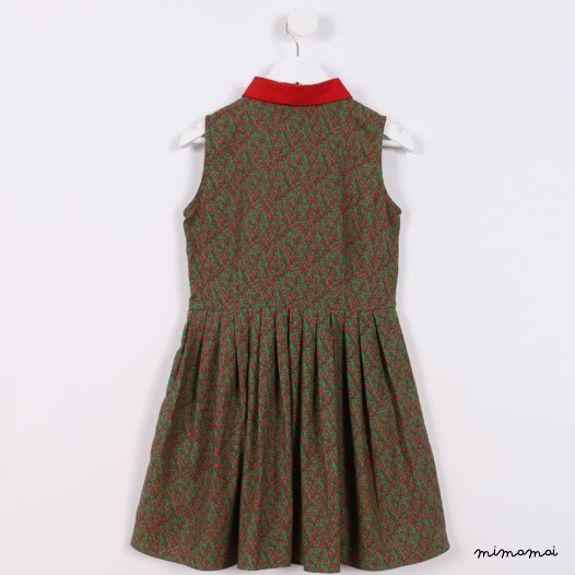Pleated Shirtdress red leaves