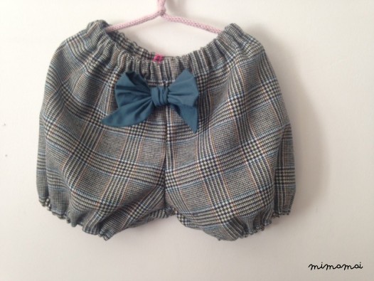 Barrette gros noeud Prince de Galles gris