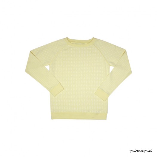 Sweat jaune imprim&eacute; plumes Axelle