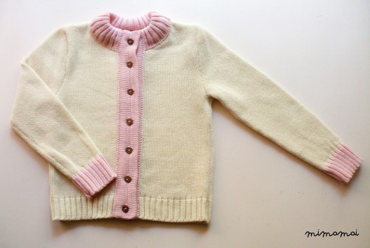 Babies/Children's lightweight merino wool cardigan/round collar/crew neck/sweater