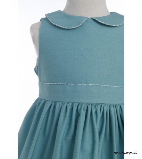 Millie Dress London Print in Turquoise