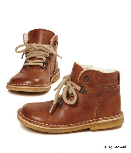 Leather and sheepskin boot camel