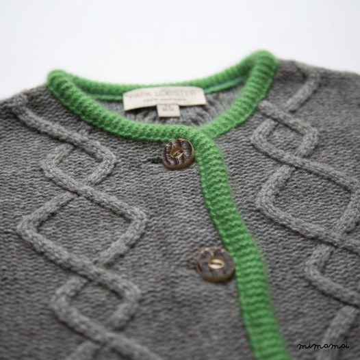 Aran Cardigan Dark Grey M&eacute;lange