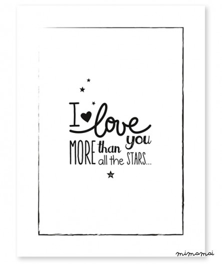 Affiche noir et blanc i love you