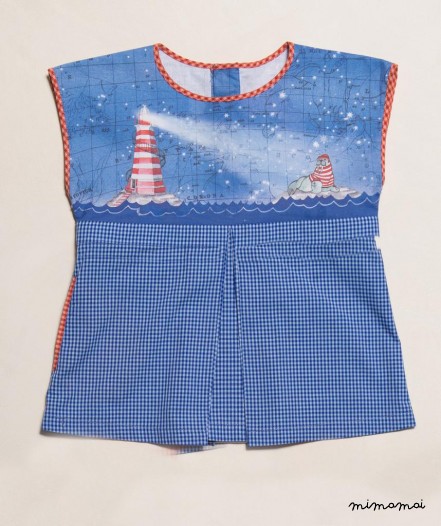 Walrus & Lighthouse blouse and Bubble Shorts set