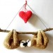 Stuffed sloths couple on a branch, Valentines sloth gift