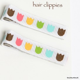 Pair of Sunny Tulips Hairclips