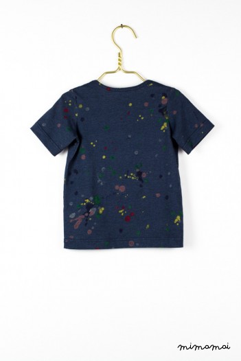 Carla t-shirt in dark blue with the paint splatter print