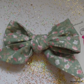 Barrette gros noeud Fleurs des champs
