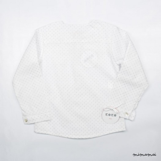 Shirt Boy, Polka Dots Shirt Boy, Baby Boy Shirt ,Gray Polka dots shirt for little boy