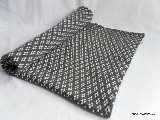 Cot knitted Blanket/ Grey & Cream
