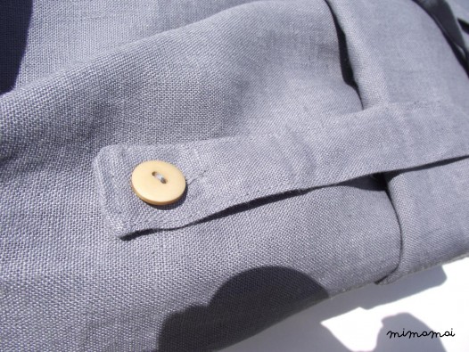Natural linen hoodie, tuck up sleeves