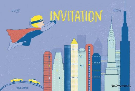 Cartes d'invitation super h&eacute;ros