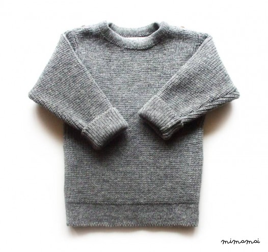 Babies/Children's knitted lambswool crew neck sweater with oak buttons/jumper/cardigan