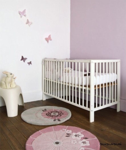 Tapis fleurs b&eacute;b&eacute; (&Oslash;80cm) - OMBRELLE FLEURS DE LOTUS