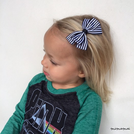 Stripe Bow - Red & White
