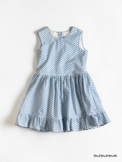 Doll Classic Dress white blue