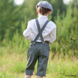 Suspender striped short pants
