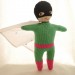 Superhero doll - Green & Fuchsia