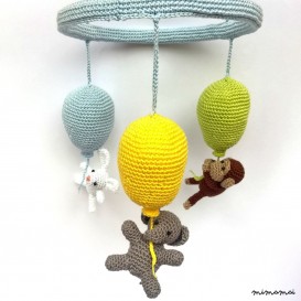 Balloon mobile, Crochet balloons nursery mobile