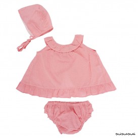 Infants Set of Summer Dresses Panties and Hat,Baby Girl Dress & Panties Set Pink Print