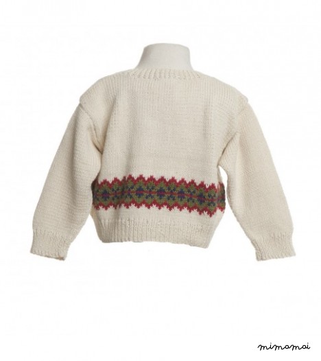 Handknitted Zigzag Cardigan in Cream