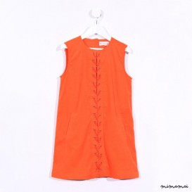 Sleeveless Eyelet Dress orange