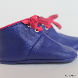 12 - 18 Months Slippers / Baby Shoes Lamb Leather Pink Purple
