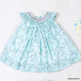Baby toddler dress, Dress in floral print, Smocked dress