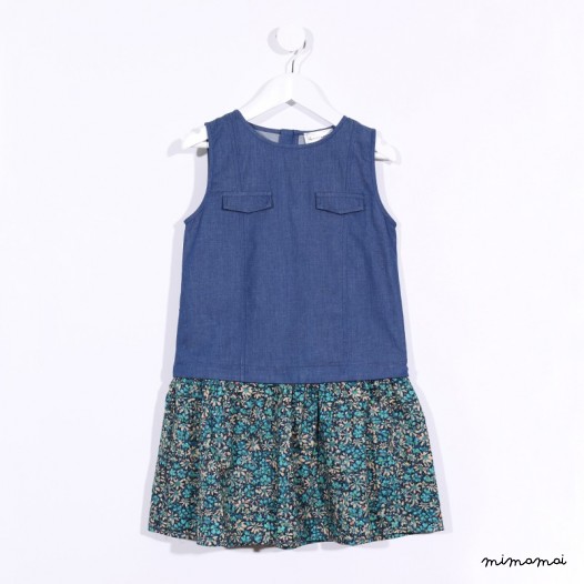 Two-Way Dress denim and green