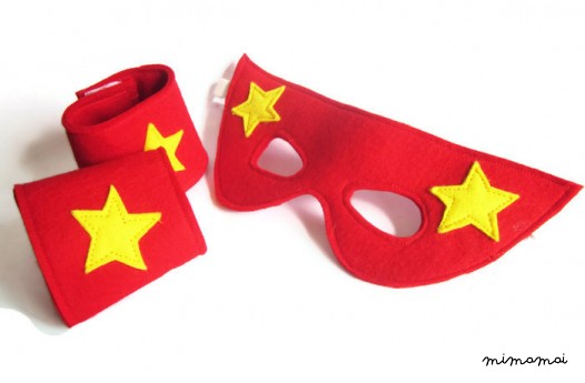 Maschera da supereroe e polsini Set - Costume - Costume del supereroe