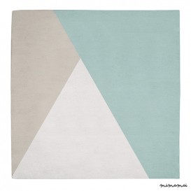 Tapis coton g&eacute;om&eacute;trique menthe glac&eacute;e