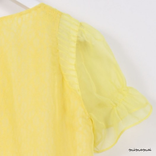 Flared Sleeve Top yellow