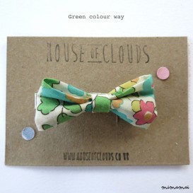 Liberty Fabric Bow Hair Clip - Green