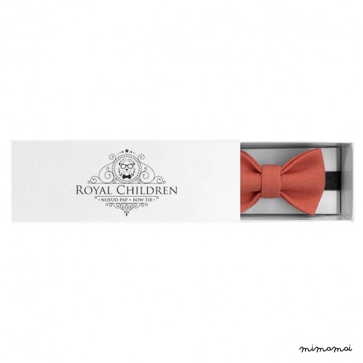 Child salmon-coloured bow tie, wool crepe
