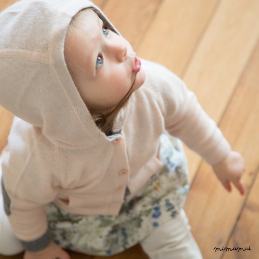 Hoody Cardigan - Nude Rose