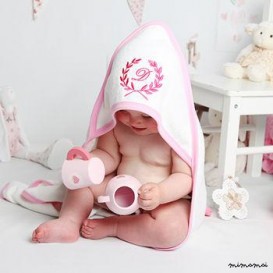 Pink Trim Royal Baby Towel